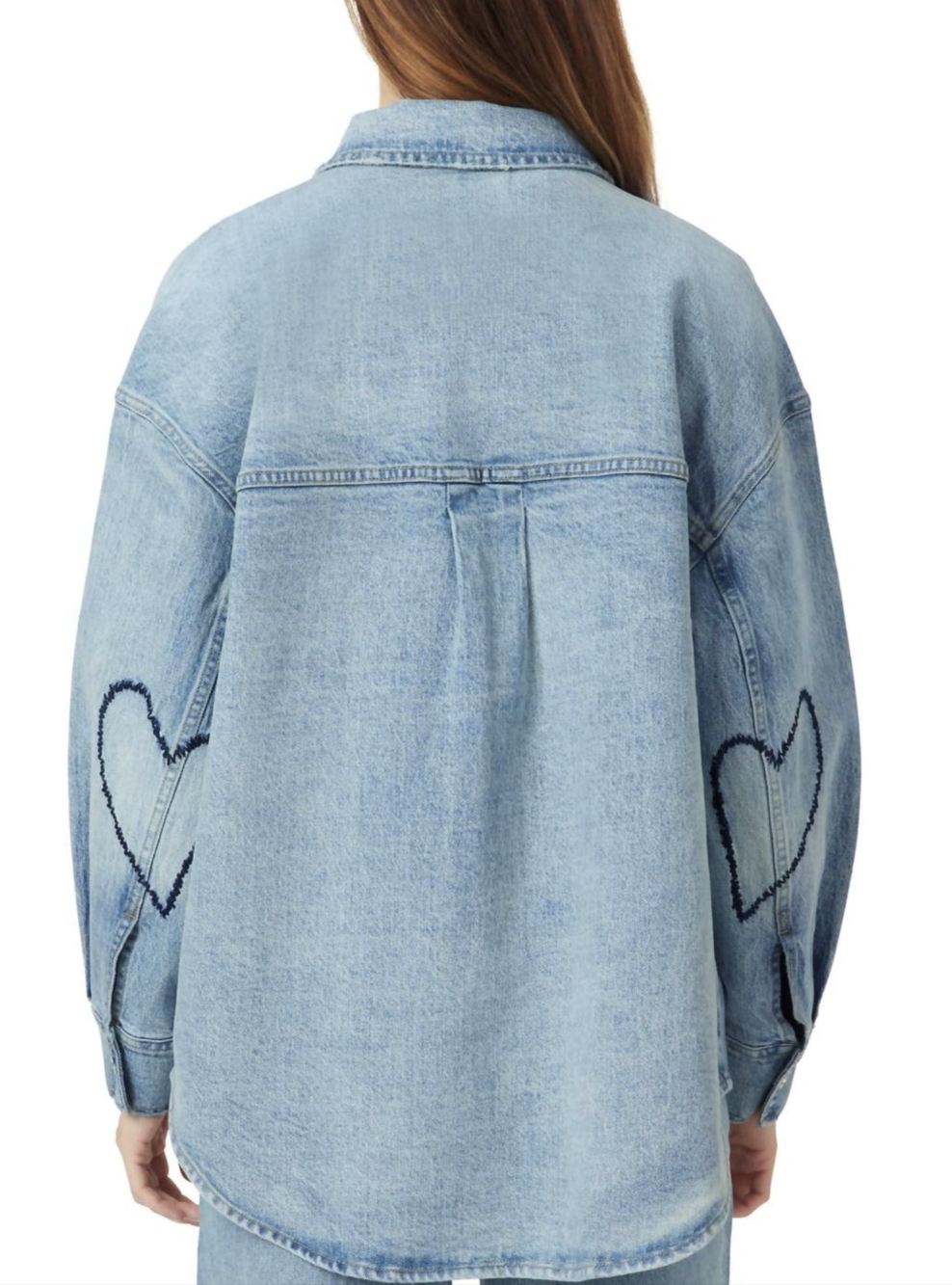 Habitual Hearted Denim Shirt Jacket - Picture 2 of 9